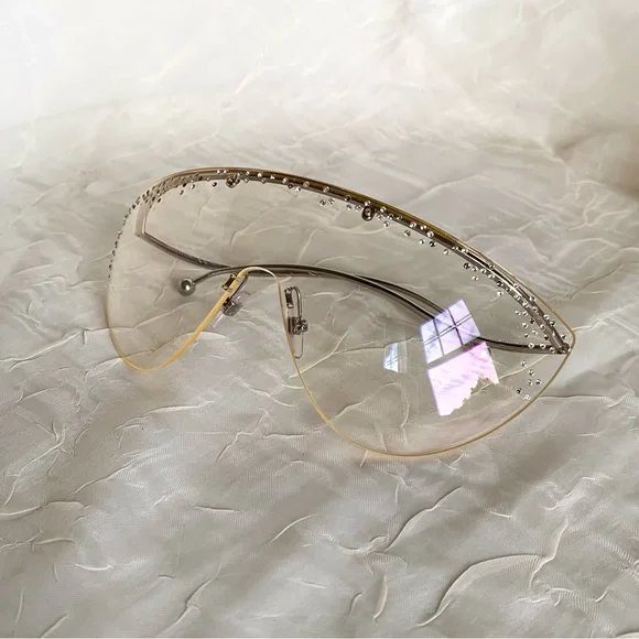 ☆*:. o o .:*☆ Givenchy Diamond Rhinestone Shield Sunglasses